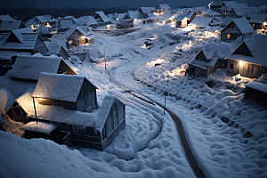 东北雪乡景区风光素材