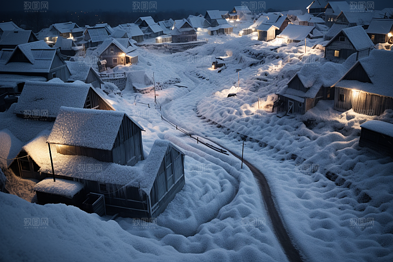 东北雪乡景区风光素材