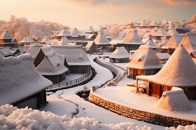 东北雪乡大雪哈尔滨素材