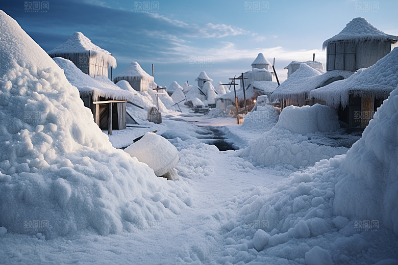 东北雪乡旅游雪景素材