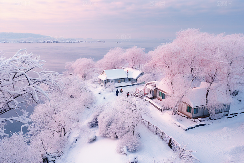 东北雪乡高清雪景素材