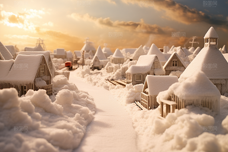 东北雪乡北方大雪素材