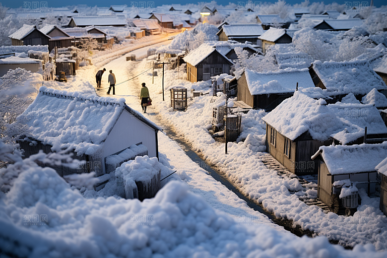 东北雪乡高清景区素材