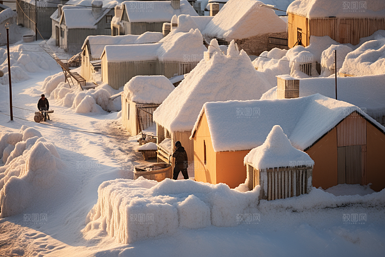 东北雪乡大雪高清素材