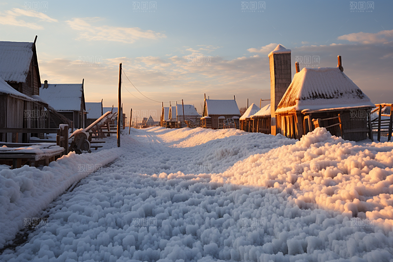 东北雪乡景区哈尔滨素材