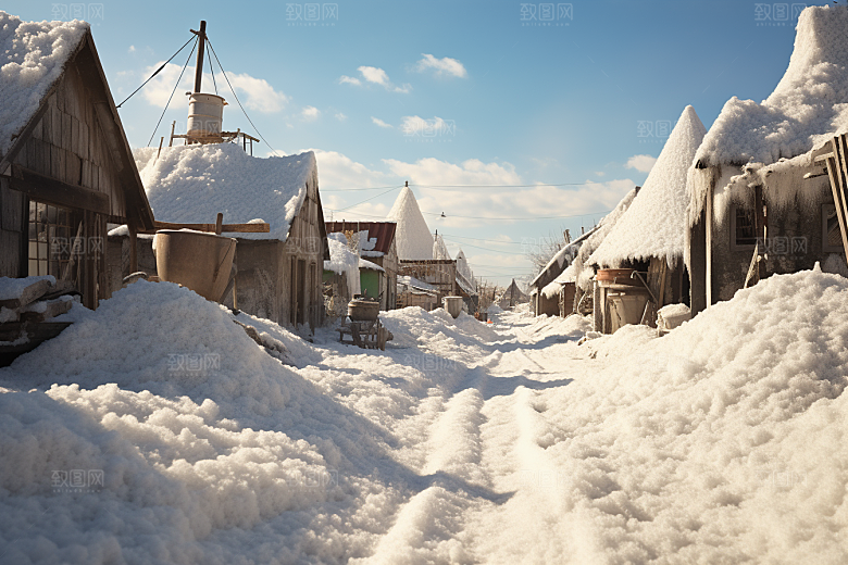 东北雪乡大雪景区素材