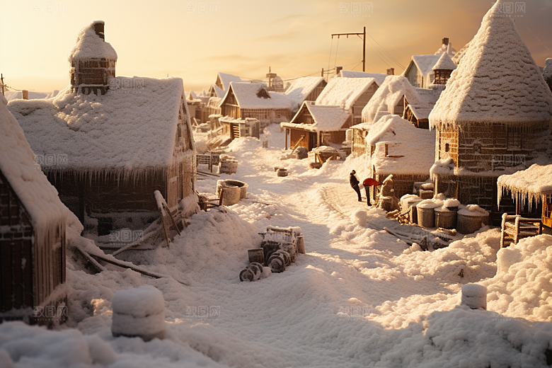 东北雪乡景区哈尔滨素材
