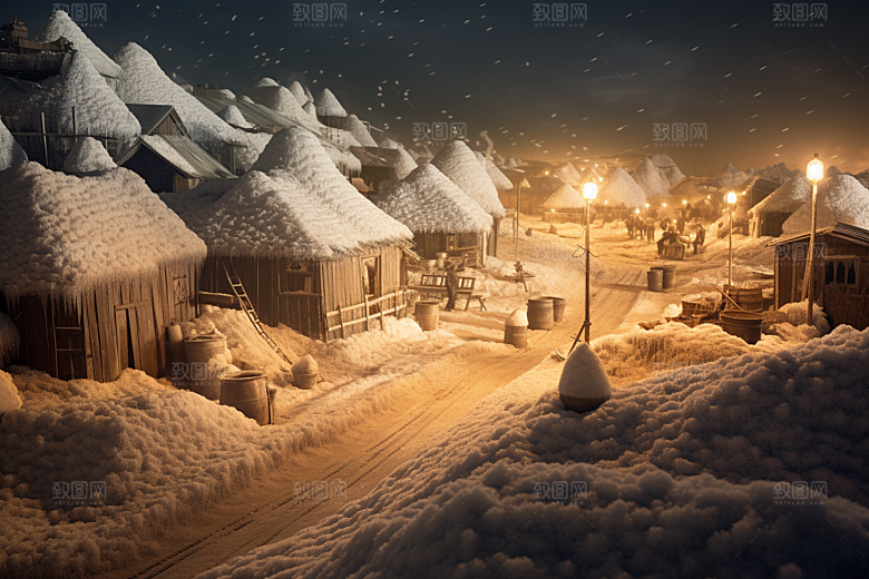 东北雪乡景区北方素材