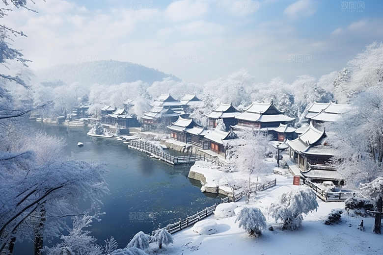 东北雪乡哈尔滨雪景素材