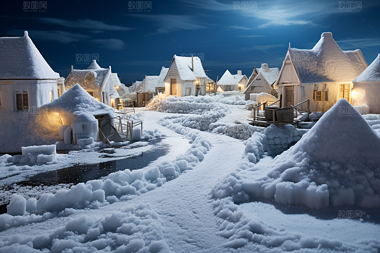 东北雪乡风光高清素材