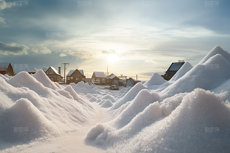 东北雪乡大雪雪景素材