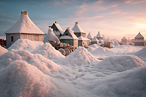 东北雪乡景区风光素材