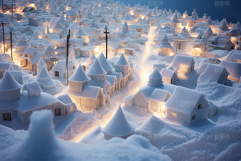 东北雪乡高清北方素材