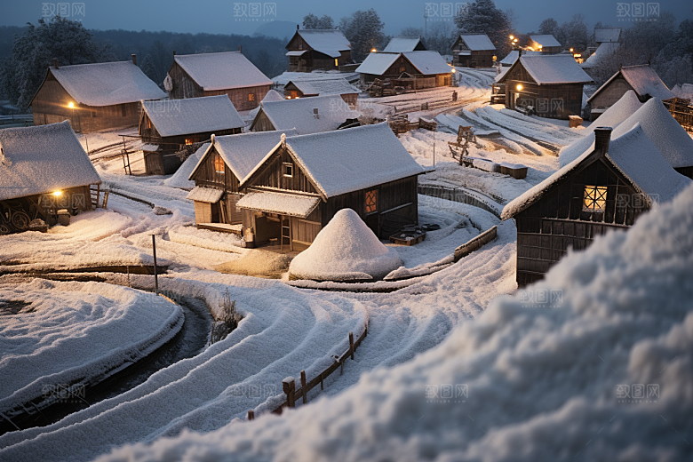 东北雪乡风光北方素材