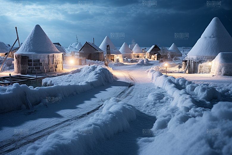 东北雪乡景区北方素材