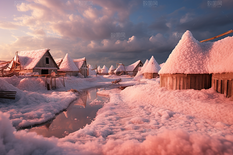 东北雪乡风光雪景素材