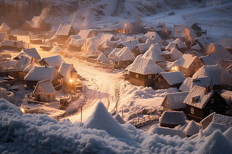 东北雪乡景区哈尔滨素材