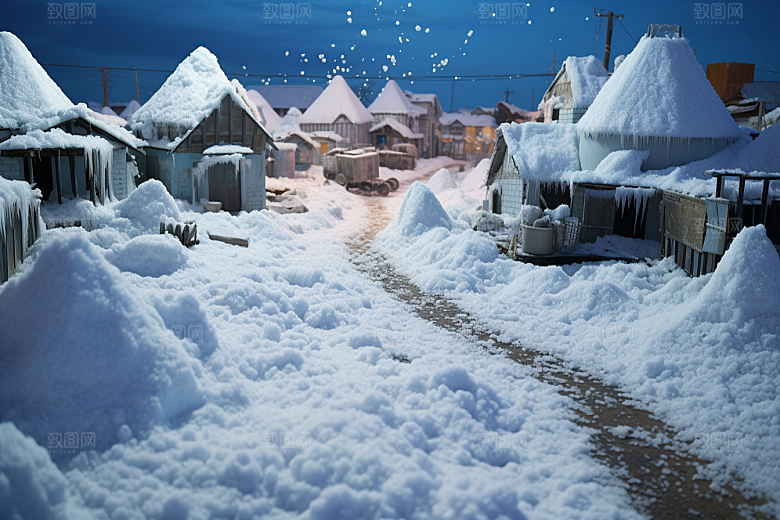 东北雪乡风光雪景素材
