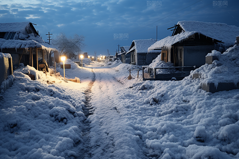 东北雪乡风光高清素材