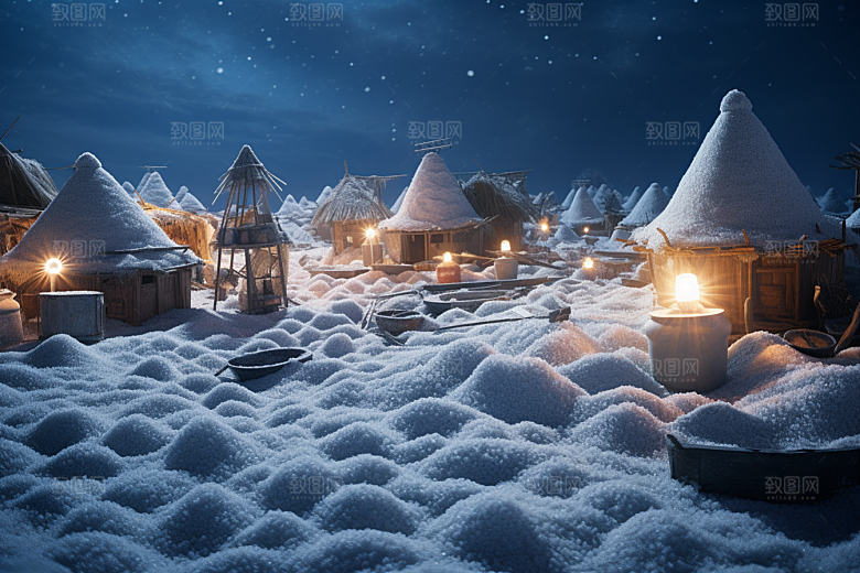 东北雪乡景区大雪素材