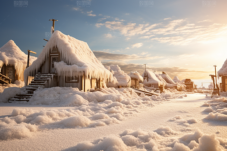 东北雪乡景区风光素材