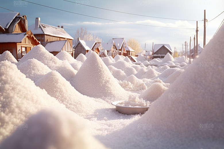东北雪乡景区雪景素材