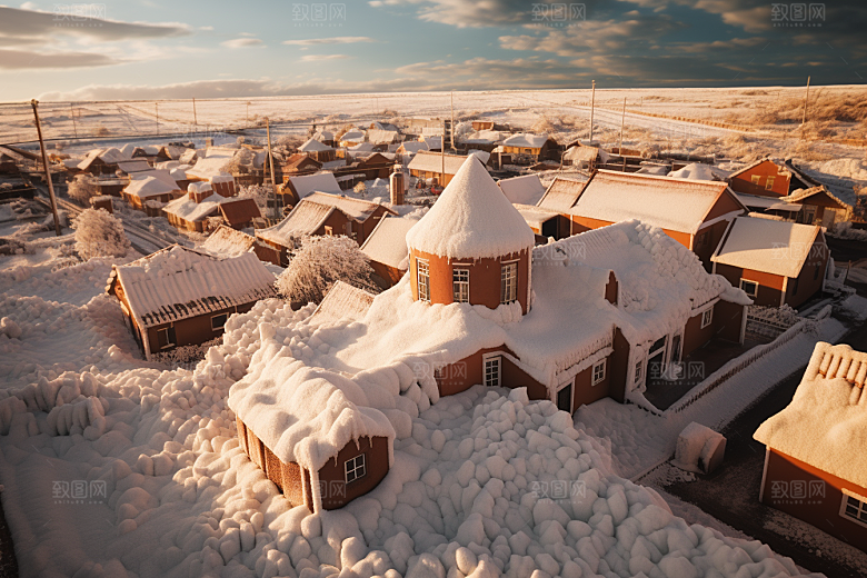 东北雪乡哈尔滨雪景素材