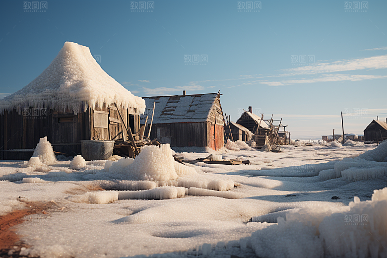 东北雪乡风光景区素材