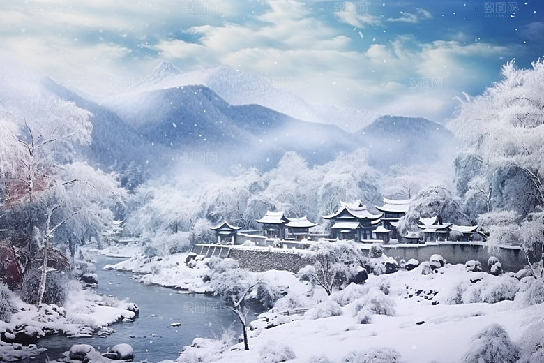 东北雪乡北方哈尔滨素材