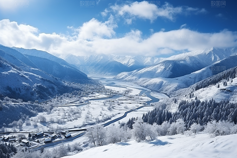 东北雪乡北方大雪素材