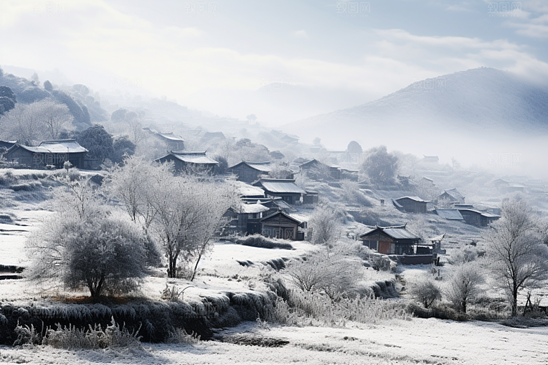 东北雪乡风光哈尔滨素材