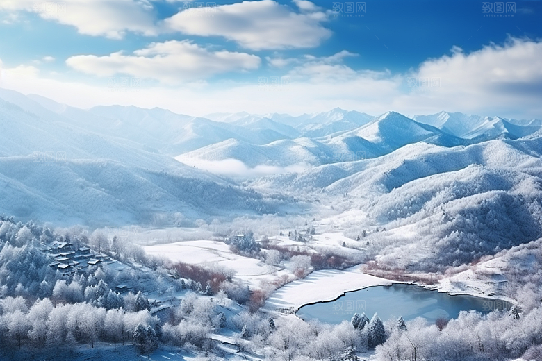 东北雪乡景区北方素材