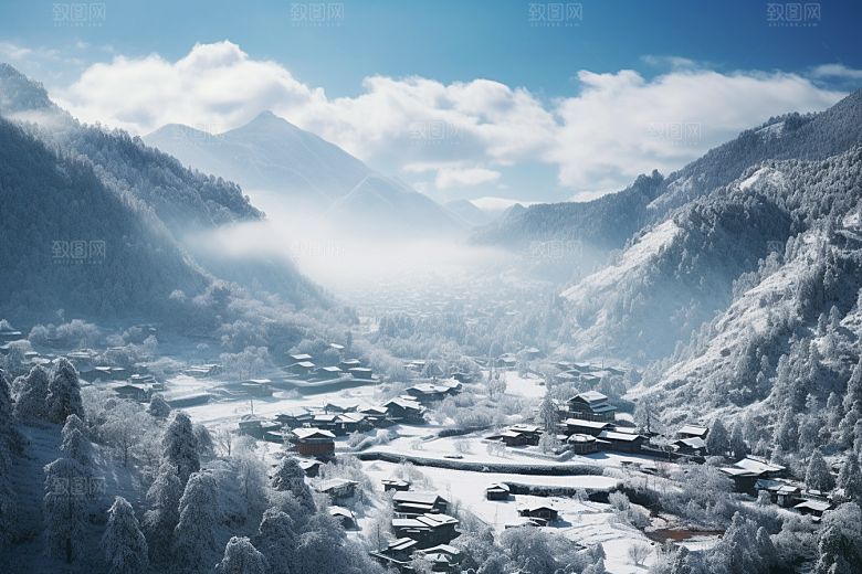 东北雪乡风光高清素材
