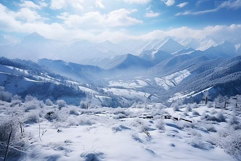 东北雪乡风光北方素材