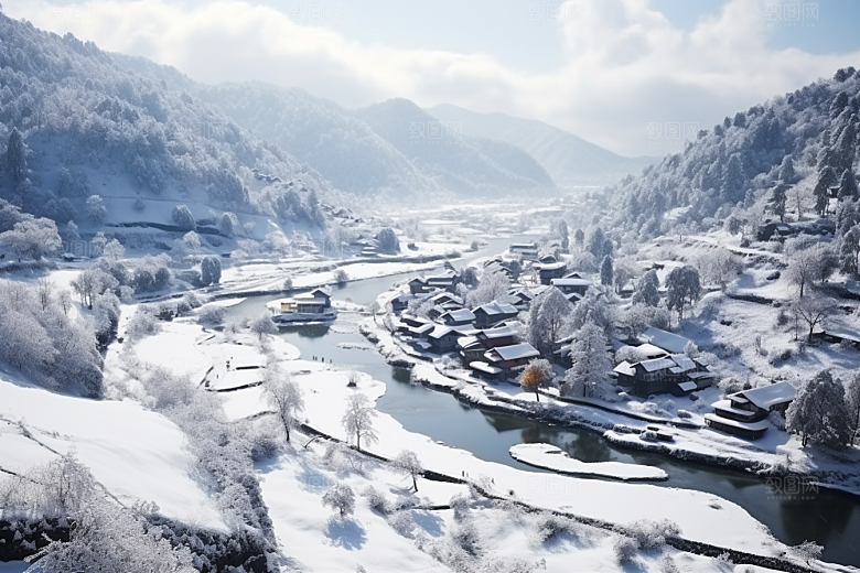 东北雪乡北方大雪素材