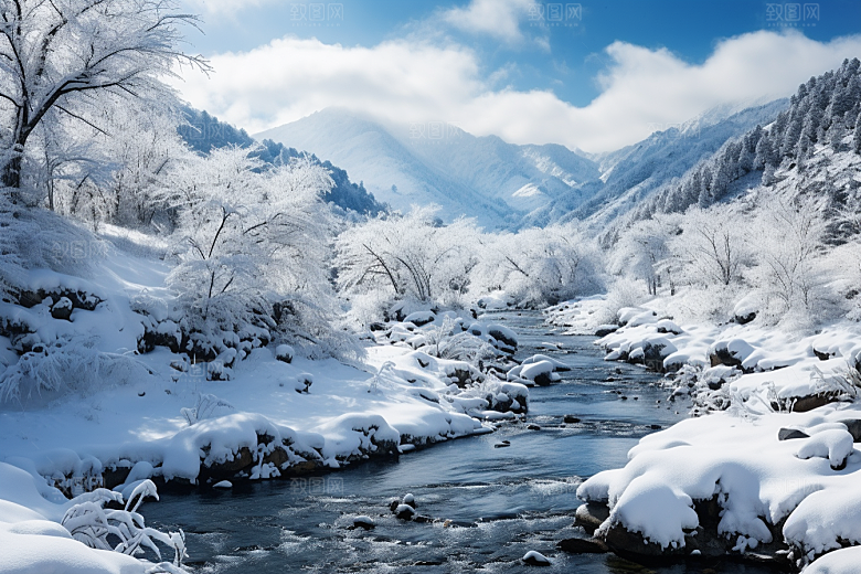 东北雪乡风光高清素材