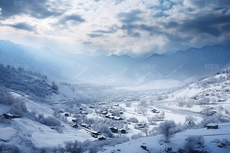 东北雪乡高清哈尔滨素材
