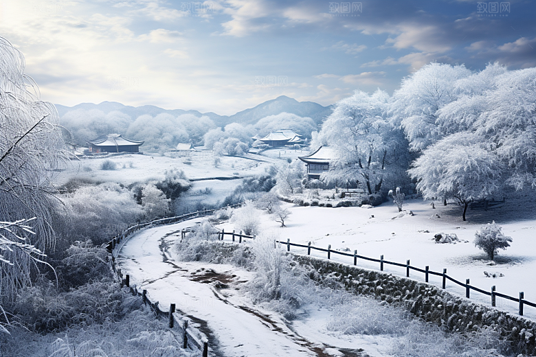 东北雪乡大雪高清素材