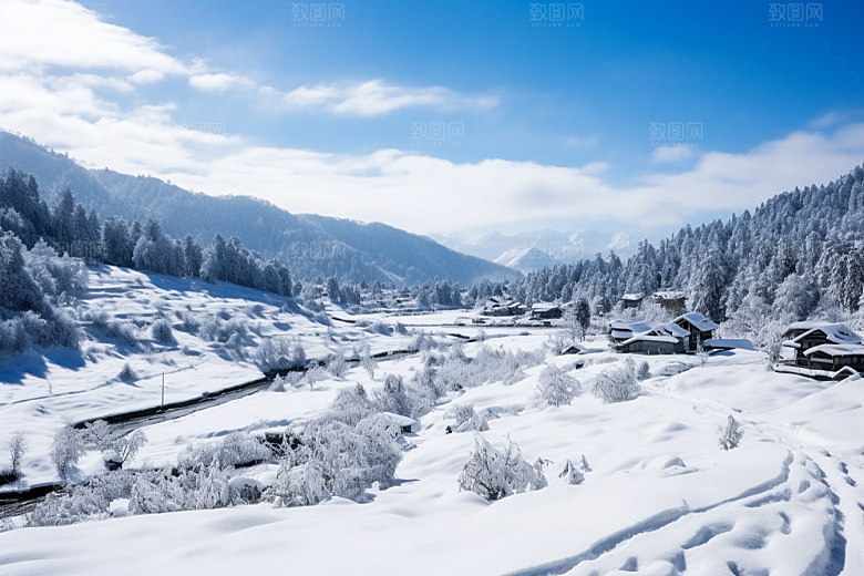 东北雪乡北方风光素材