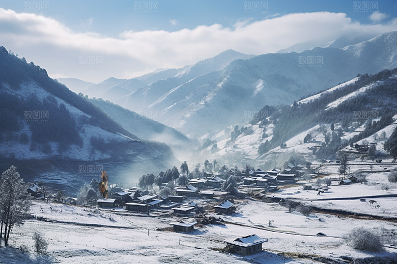 东北雪乡景区哈尔滨素材