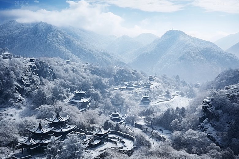 东北雪乡哈尔滨雪景素材