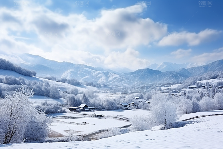 东北雪乡大雪高清素材