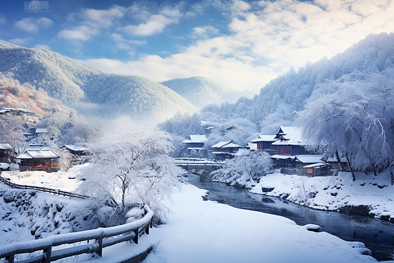 东北雪乡大雪旅游素材