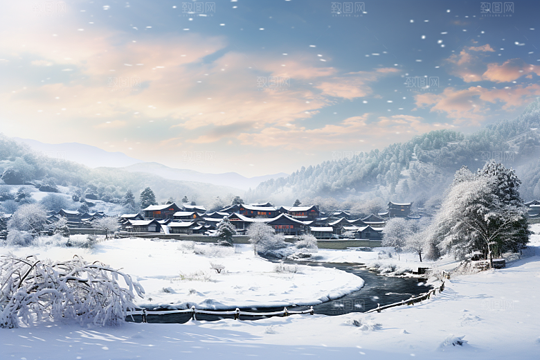 东北雪乡哈尔滨高清素材