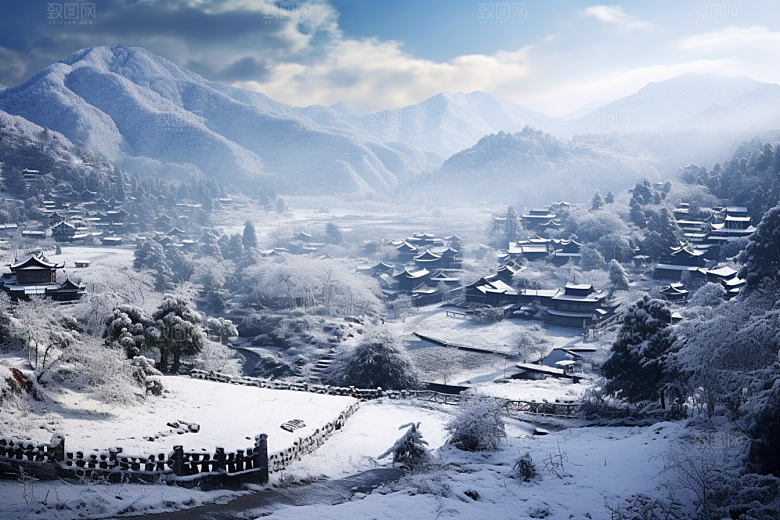 东北雪乡高清大雪素材