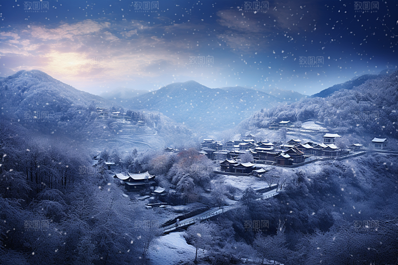 东北雪乡北方大雪素材