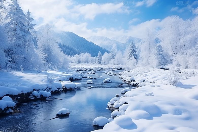 东北雪乡风光旅游素材
