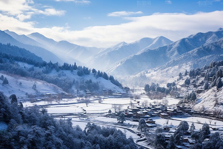 东北雪乡旅游景区素材