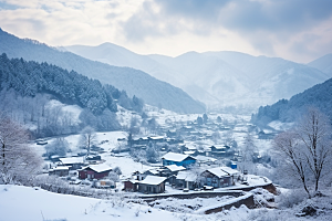 东北雪乡雪景风光素材