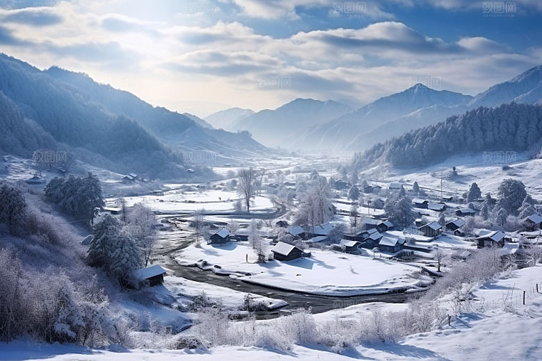 东北雪乡北方风光素材